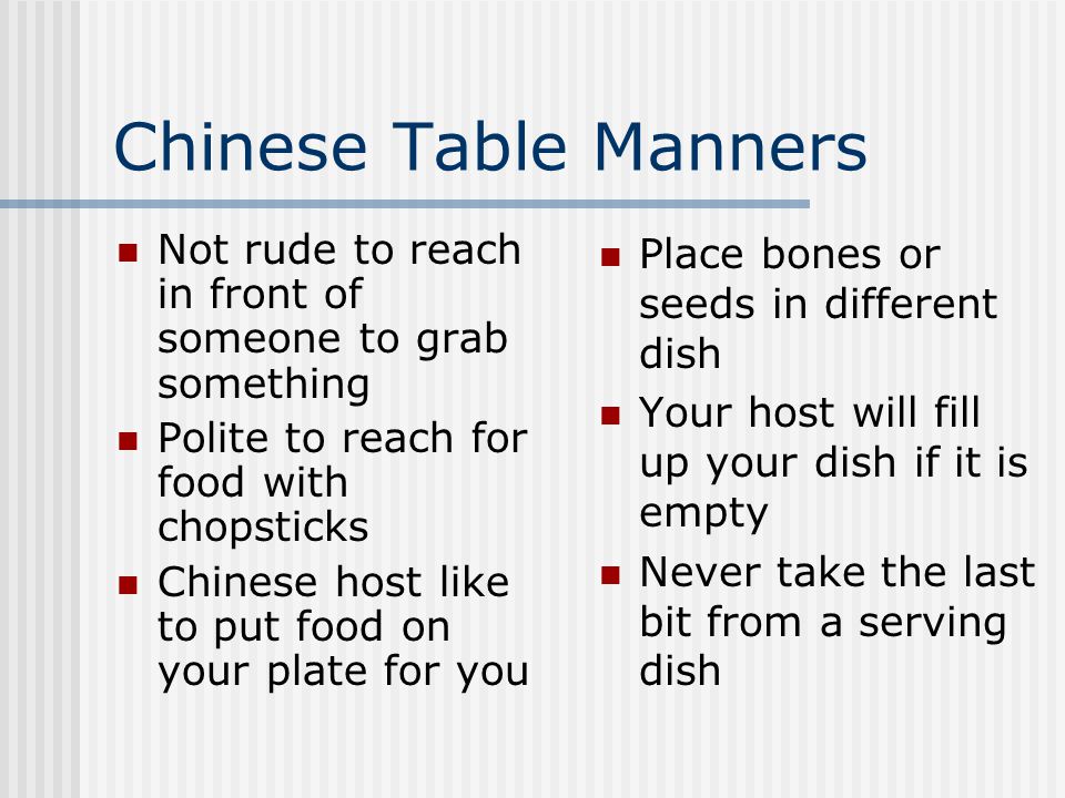 Chinese Dining Etiquette